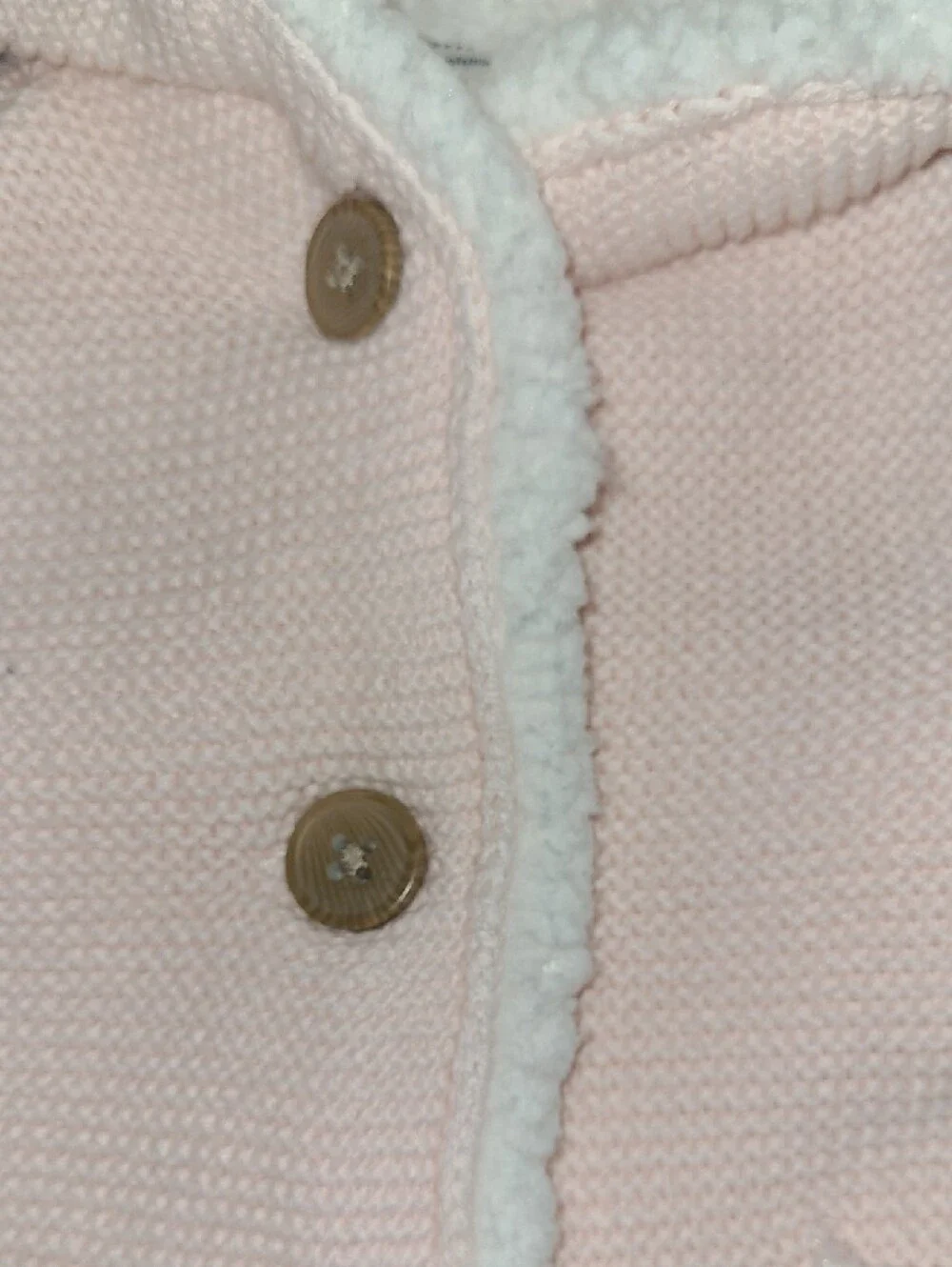 Carter's Light Pink Knit Hooded Jacket with Sherpa Lining Size 6 Months